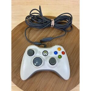 Microsoft Xbox 360 Wired Controller White USB Gamepad with Mad Catz Cable OS
